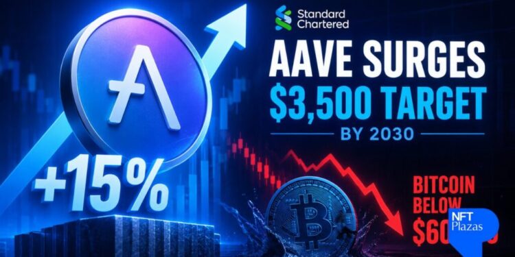 Aave Surges 15% on Standard Chartered’s $3,500 Forecast as Bitcoin Slips Below $60,000