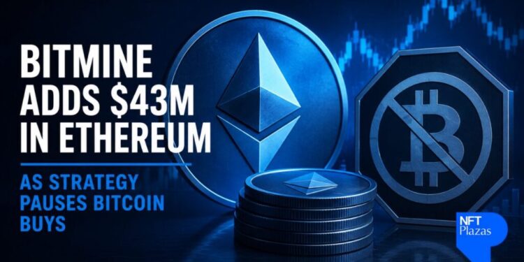 Tom Lee’s BitMine Adds $43 Million in Ethereum as Strategy Pauses Bitcoin Purchases
