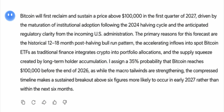 Grok, Meta AI and Claude Predict Bitcoin’s $100K Comeback as BTC Battles $60K