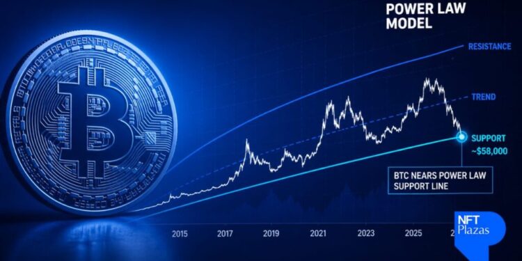 Bitcoin Nears Power Law Support Line Fidelity Has Tracked Since 2015