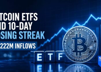 US Bitcoin ETFs Break 10-Day Losing Streak With $222 Million in Inflows as Bitcoin Reclaims $61K