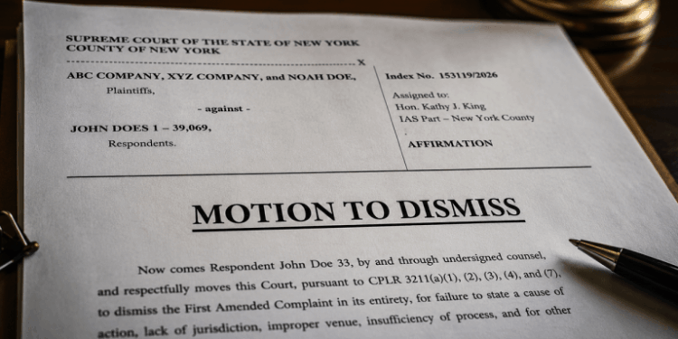 $293B Bitcoin ‘Noah Doe’ Lawsuit Faces Major Test After First Wallet Holder Files Motion to Dismiss