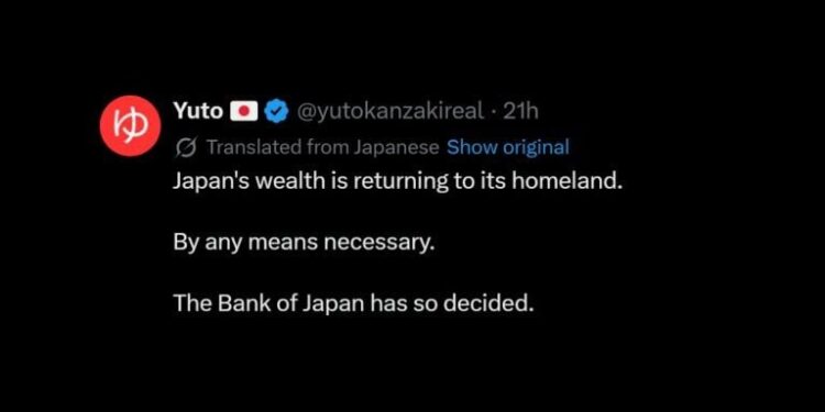 ‘Japan’s Wealth Is Returning’: Anonymous BOJ Insider Sparks Panic Over Looming Carry Trade Unwind