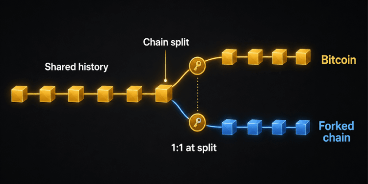 Bitcoin Chain Splits Explained: Why Every BTC Holder Gets a New 1:1 Asset