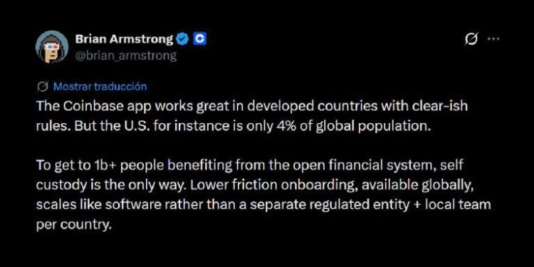 ‘The Only Way’: Coinbase CEO Brian Armstrong Champions Self-Custody to Reach 1 Billion Users