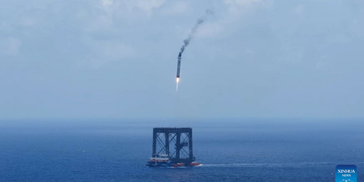 Watch China catch its first rocket booster — in a net