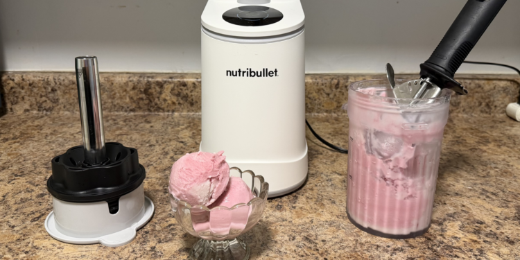 The Nutribullet Chill is the ice cream maker thats staying on my counter this summer