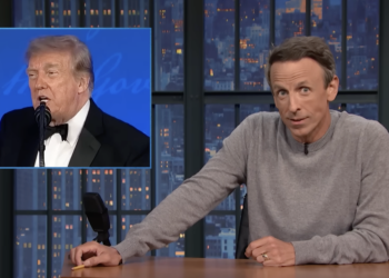 Seth Meyers gleefully reacts to Trumps White House Correspondents Dinner roast
