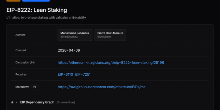 Institutional Ethereum Stakers Weigh Speed and Privacy Trade-off Under EIP-8222