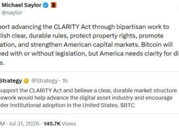 Saylor and Strategy Officially Back CLARITY Act for US Crypto