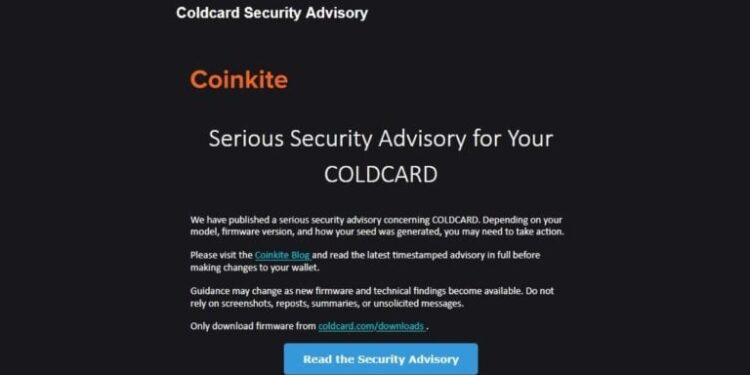 Coinkite Under Fire for Retaining Customer Emails After $88M Coldcard Hack