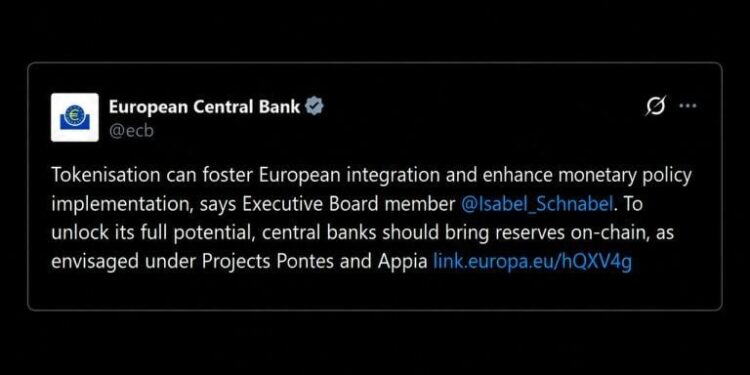 ECB’s Schnabel Says Central Bank Money ‘Must Go Onchain’