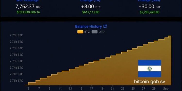 El Salvador’s Bitcoin Stash Grows to 7,762 BTC Despite IMF Reservations