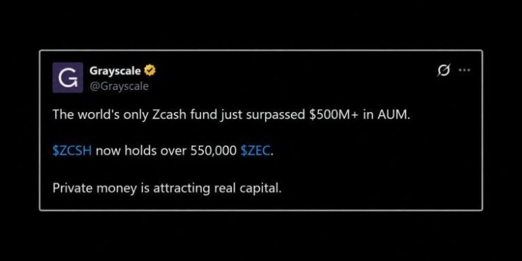 Grayscale’s Zcash ETF Tops $500M, but $100M Came From a DCG Affiliate
