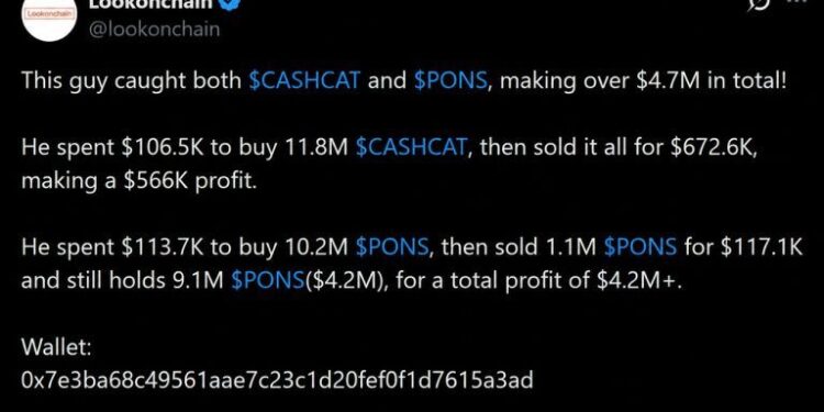 How CASHCAT and PONS Turned $220K Into $4.7M on Robinhood Chain