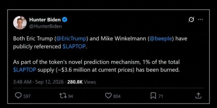 Hunter Biden’s LAPTOP Burns $3.5M After Eric Trump and Beeple Mentions
