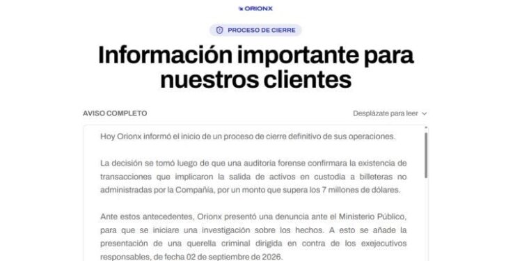 Orionx Halts Operations After Audit Uncovers $7M Financial Hole