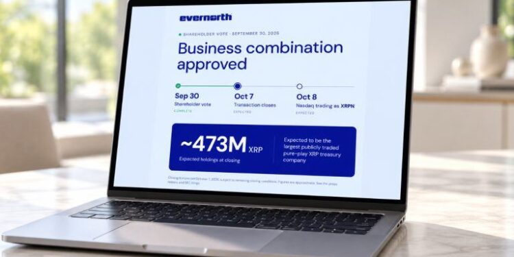 Evernorth Won Shareholder Vote, Putting 473 Million XRP Near Nasdaq