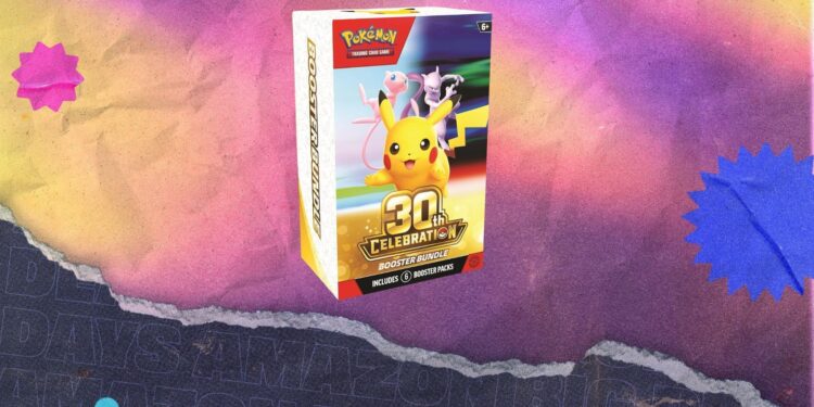 The Pokémon TCG 30th Celebration Booster Bundle is in related stock term at Amazon — shop for $99
