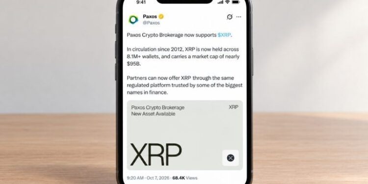 XRP Lands on Paxos, the Crypto Engine Behind PayPal, Venmo, and Schwab