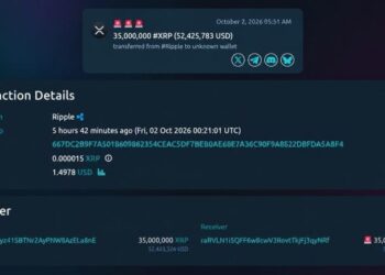 Ripple Moves 35M XRP and the Mystery Wallet Forwards 6.5M Within Hours