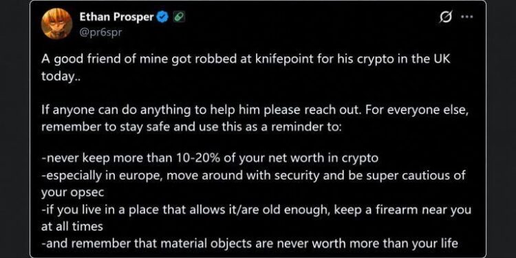 Robbers Tied up a UK Crypto Trader at Knifepoint and Took $800K
