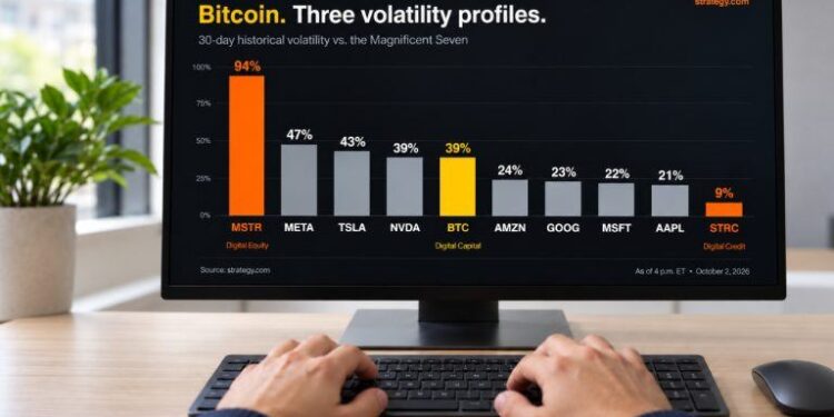 Saylor Maps Three Bitcoin Paths With 94%, 39%, and 9% Volatility